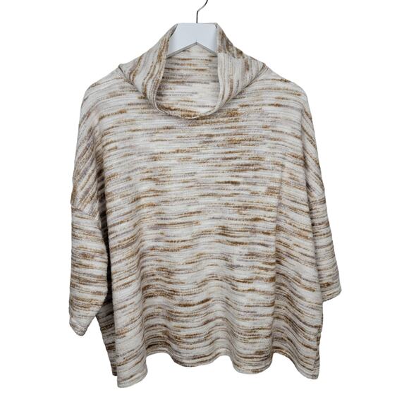 URBAN OUTFITTERS Silence + Noise Cowl Neck Marble Fleece Boxy Pullover - Size M - Picture 2 of 6